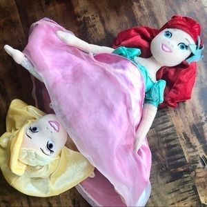 DISNEY Aurora Ariel Reversible Topsy Turvy Flip Princess Dolls